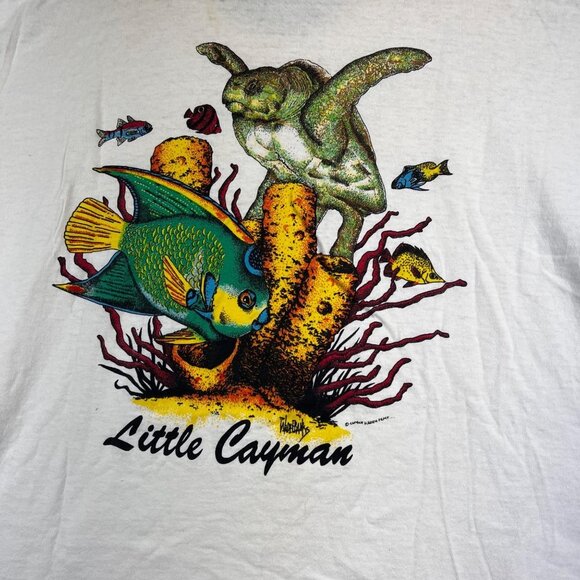 Vintage Cayman Islands Ocean Travel Turtle Fish  Graphic Tee size XL - Picture 4 of 10